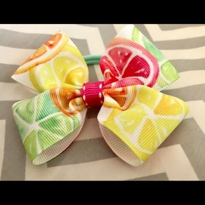 Handmade Tutti Frutti Hair Bow Elastic